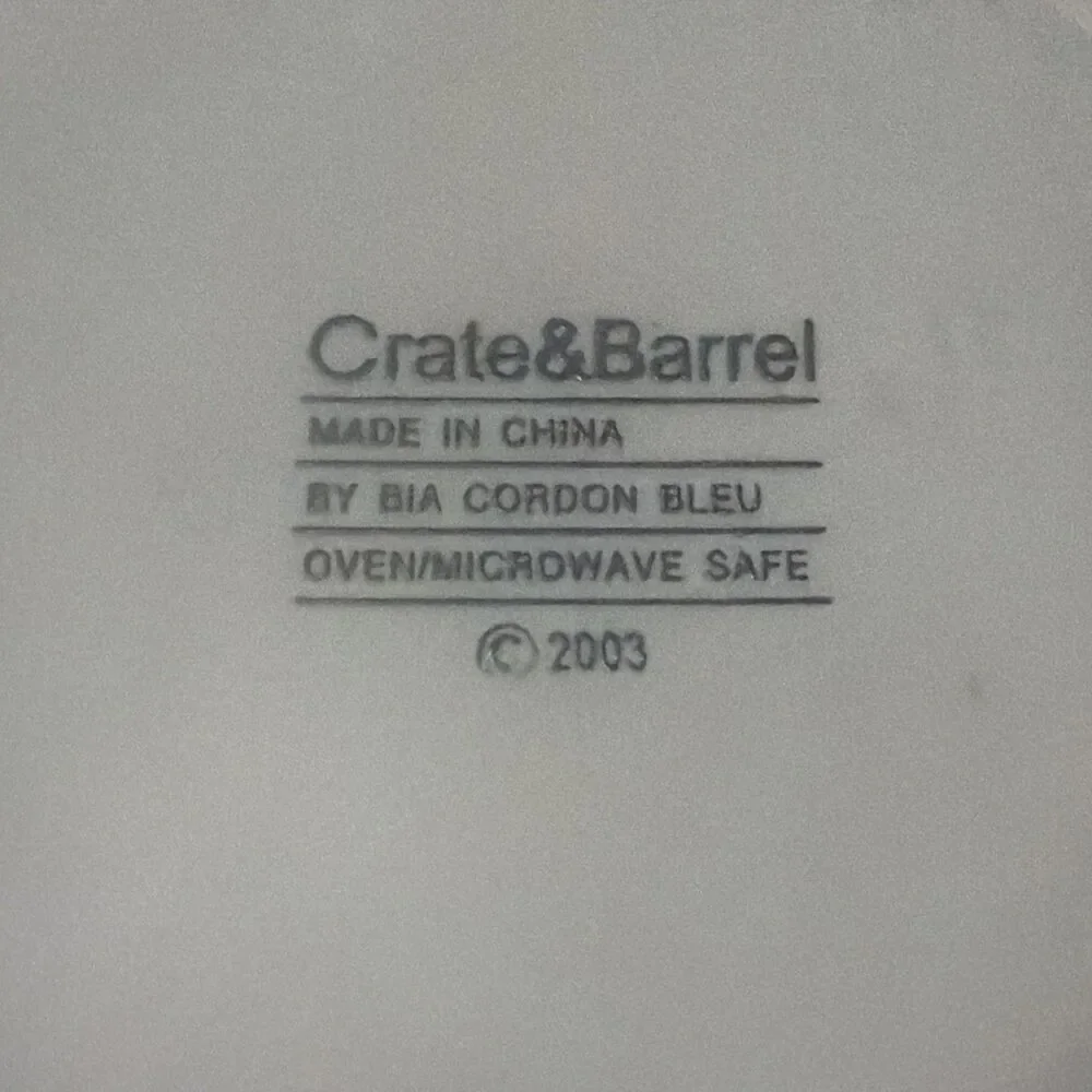 Vintage 2003 Crate & Barrel White Ceramic Christmas Tree Shape Dishes Set (4)